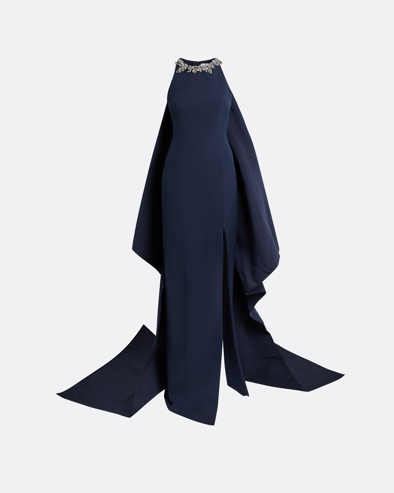 Selena Long Dress In Maritime Blue With Gunmetal