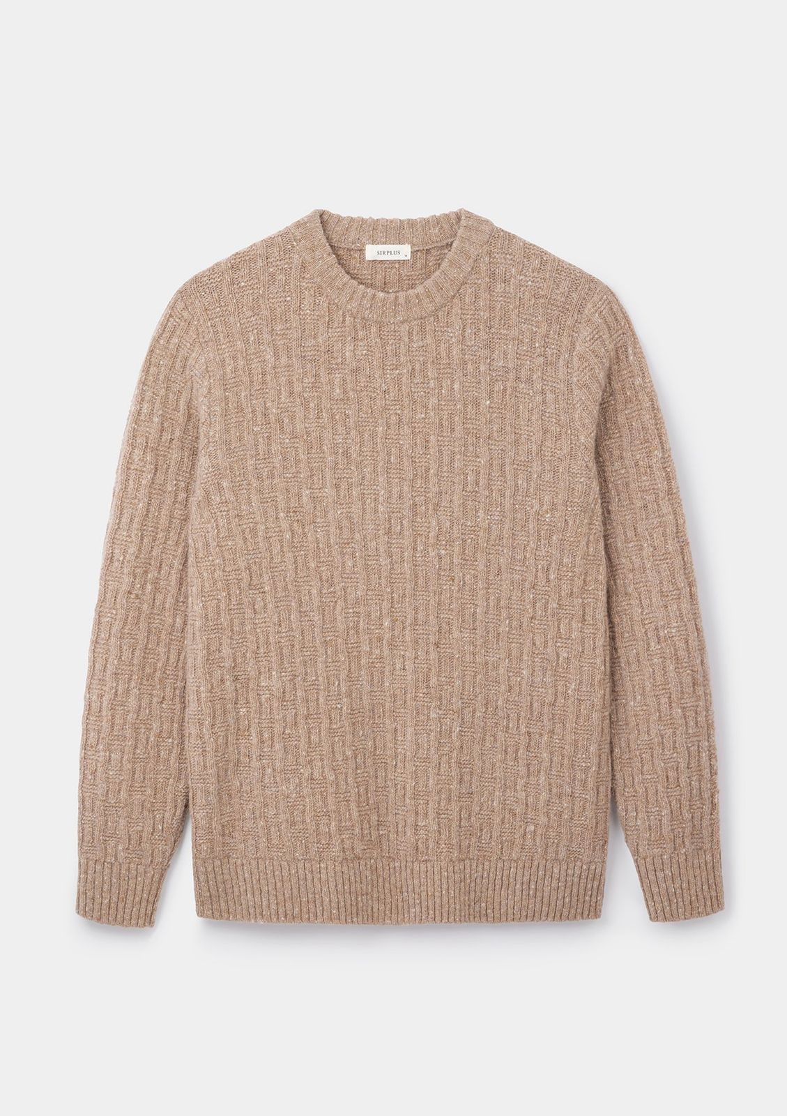 Camel Donegal Wool Cable Jumper
