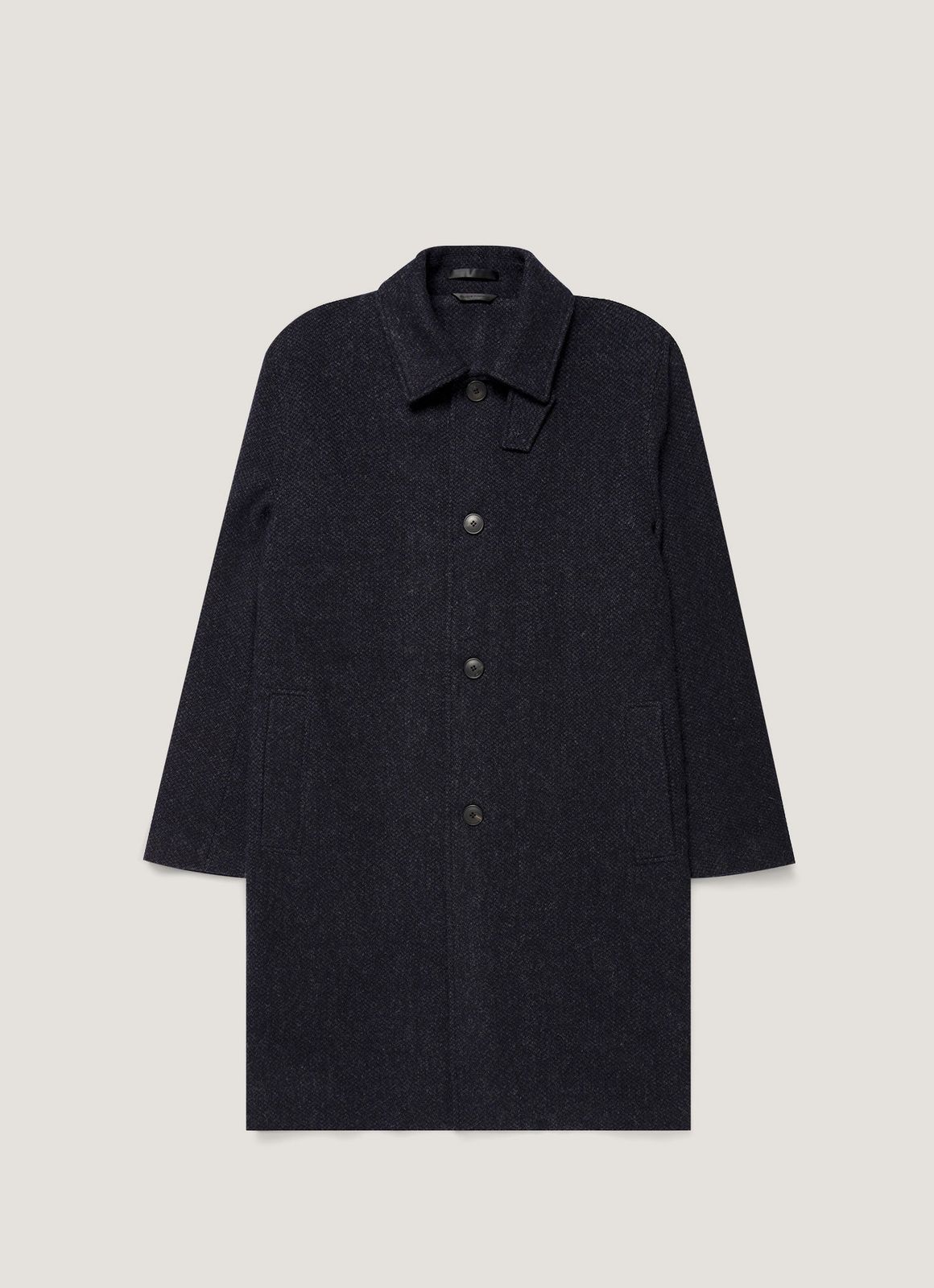 Men's Tweed Overcoat in Navy Tweed