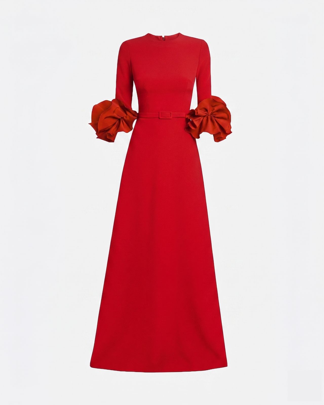 Belen Long Dress In Cherry Red