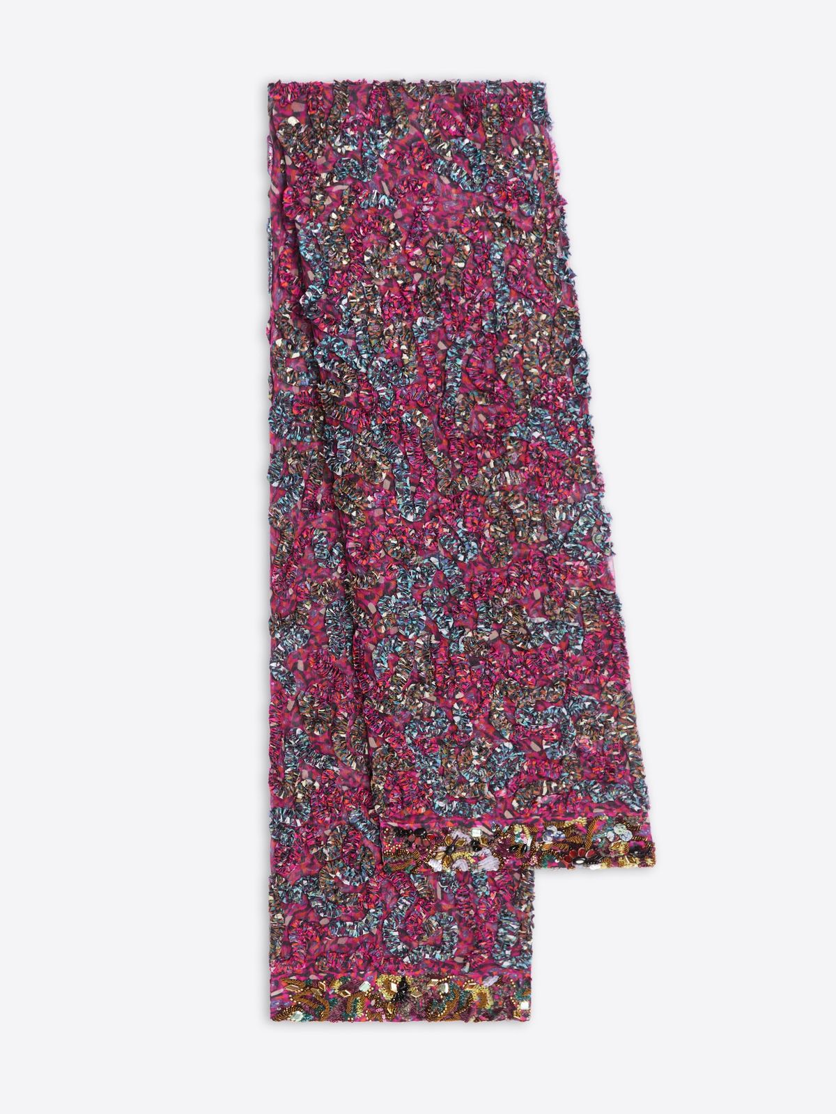 Embroidered viscose scarf