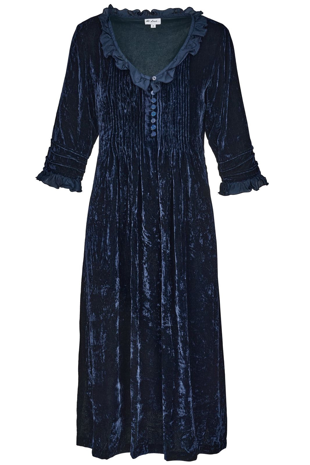 Silk Velvet Karen Dress In Navy