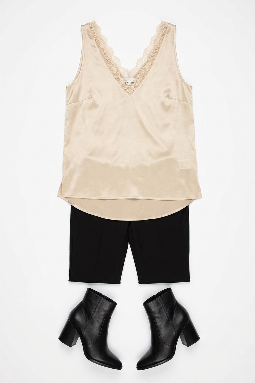 Kai V Neck Silk Look Camisole