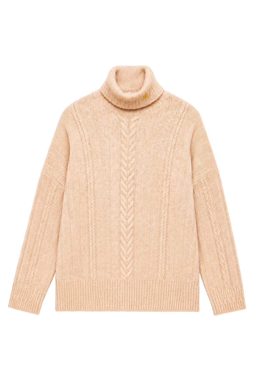 Fairford Cable Roll Neck Knit (barley)