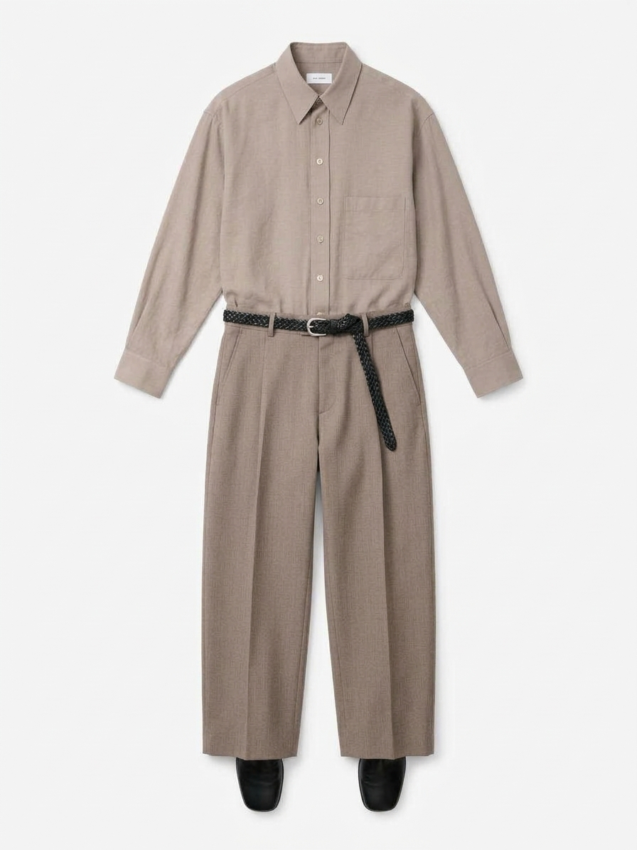 Fume Tailored Pant In Bark Melange