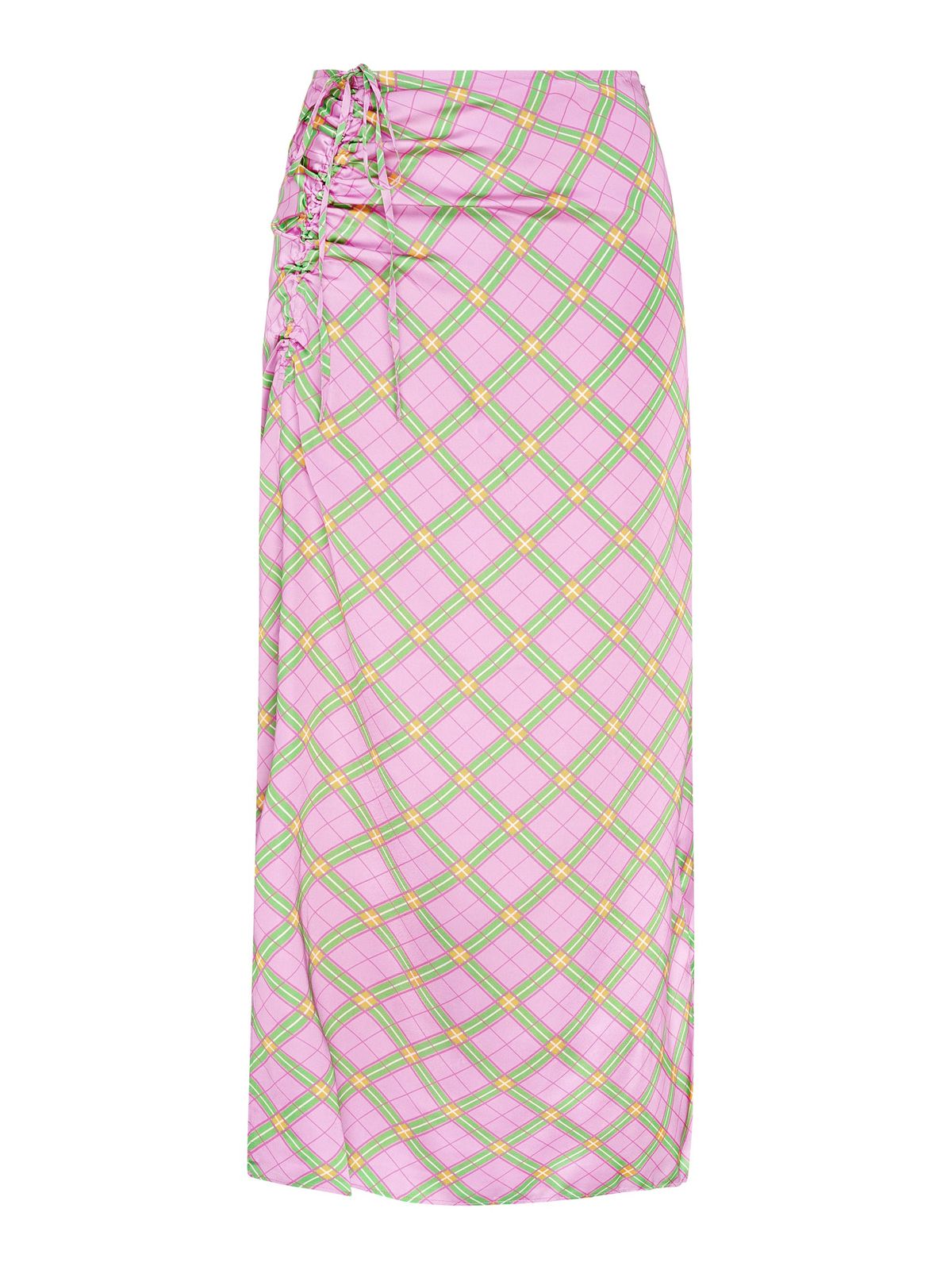 Madelyn Midi Skirt In Pink Check Print