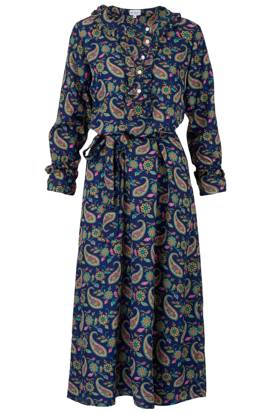 Meg Midi Dress In Navy Paisley