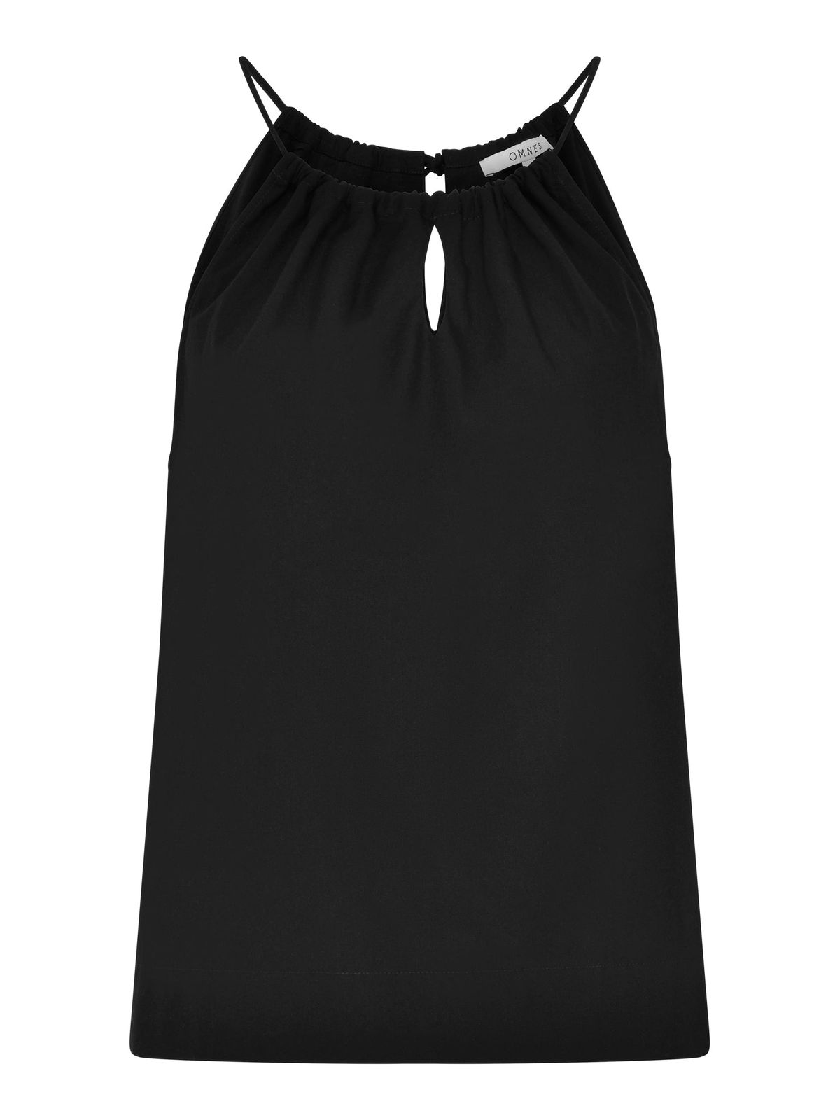 Idara Halterneck Sleeveless Top In Black
