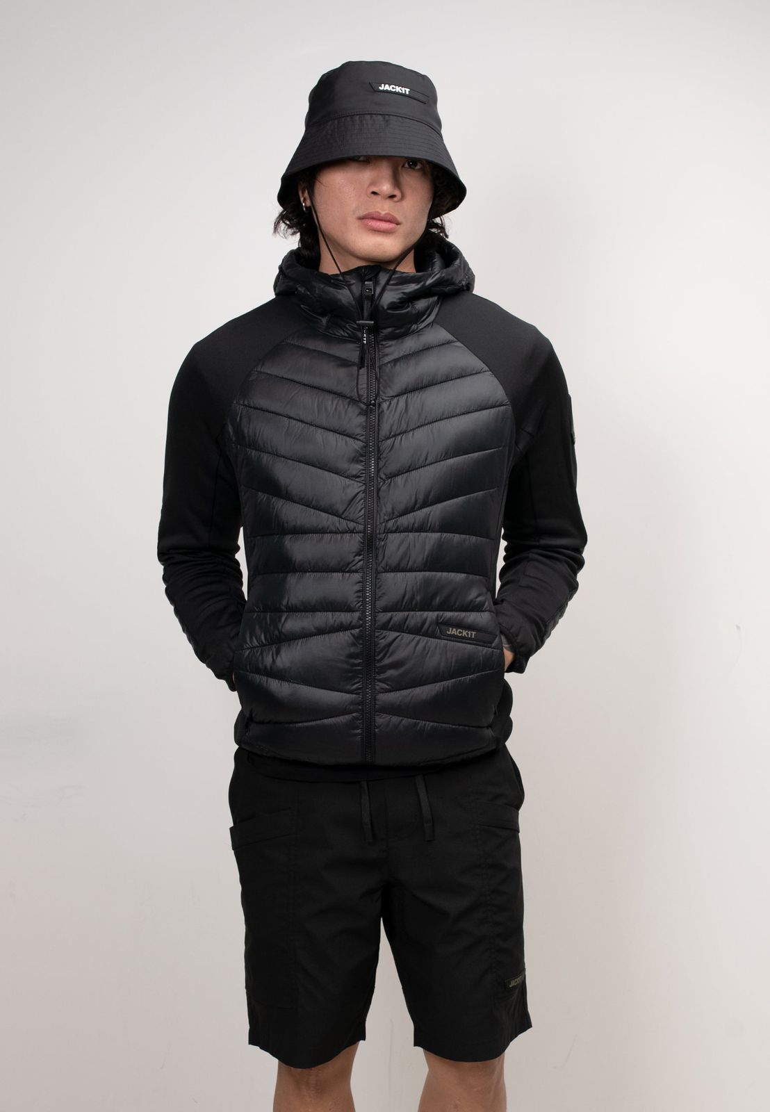 Titan Hybrid Hooded Jacket Black