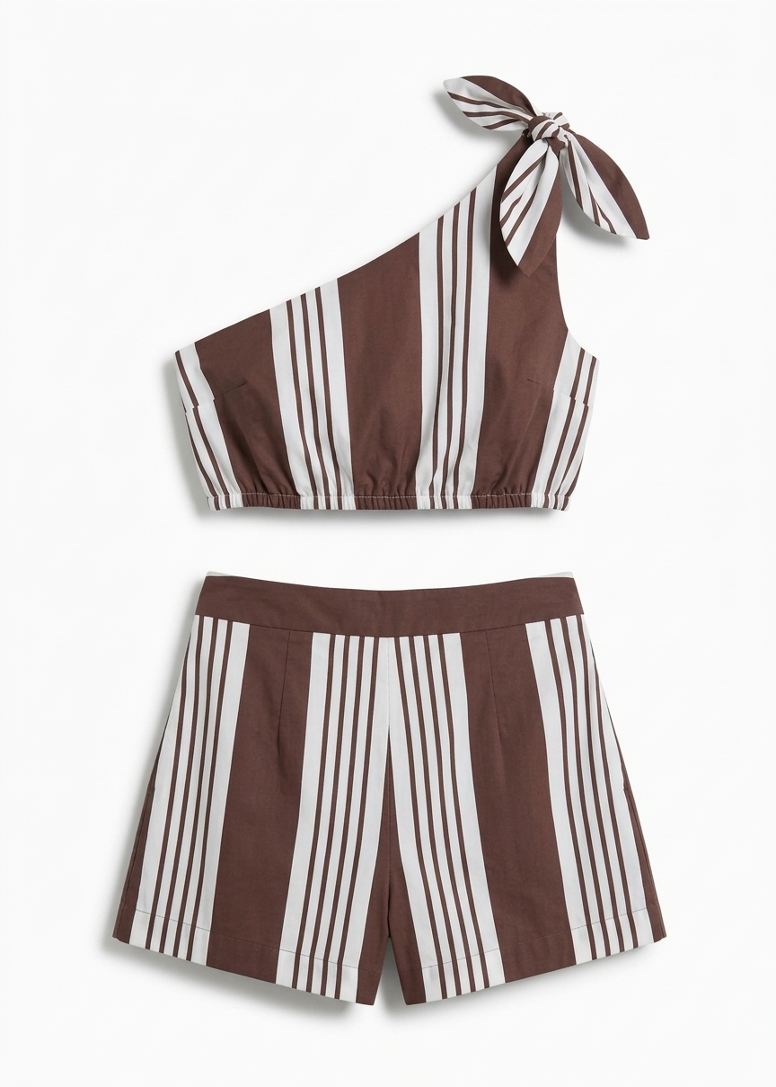 Posse Rosie Tie Top - Choc Stripe