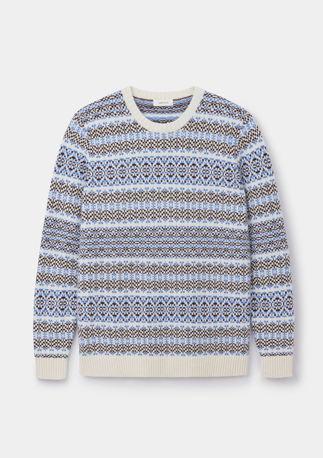 Ecru Tides Fair-Isle Crew Neck Jumper