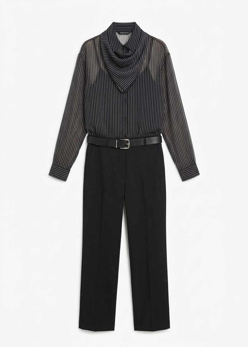 Peri Striped Shirt - Black/white Stripe