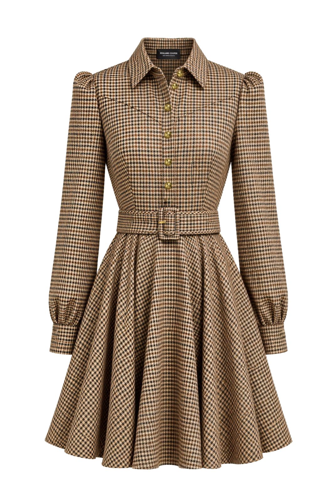 Heritage Mini Dress (coffee Gingham)