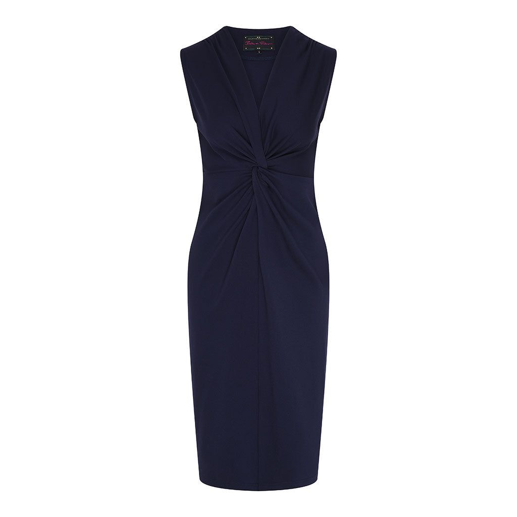 Navy Adi Knot Midi Dress