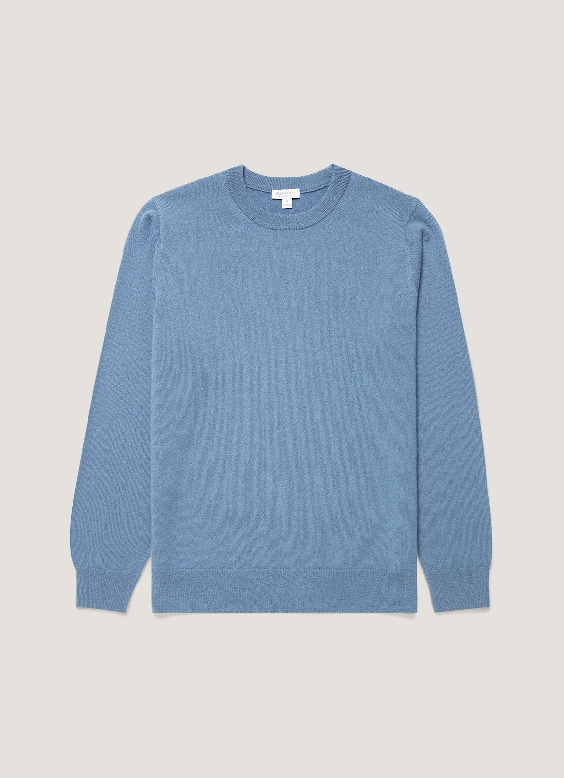 Men's Cashmere Crew Neck Jumper in Powder Blue
