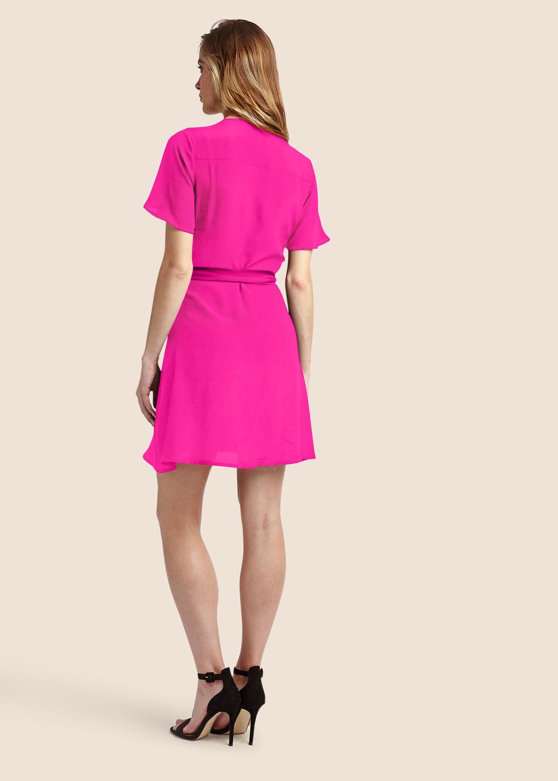 Lolita Amaranth Silk Wrap Mini Dress