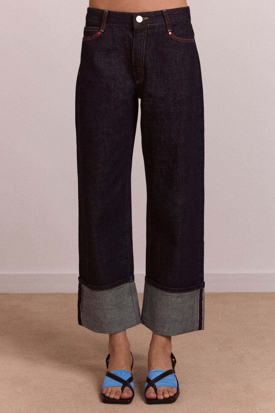 Straight Leg Montana Turn Up Jean -Indigo Selvedge