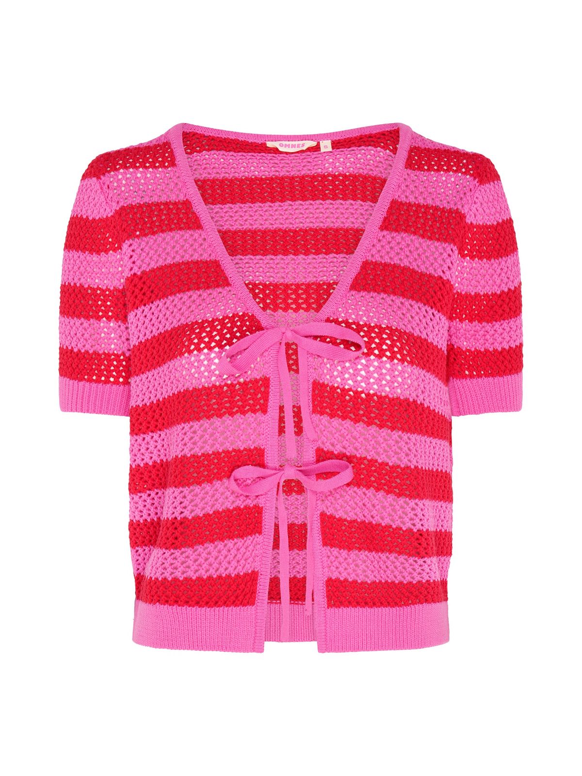 Harper Stripe Knit Top In Pink/red