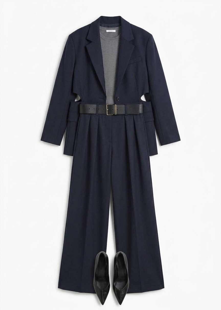 Daytona Pleated Trousers - Navy