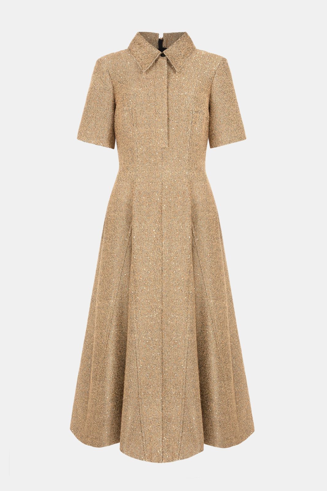 Eleodoro Dress In Gold Sequin Tweed