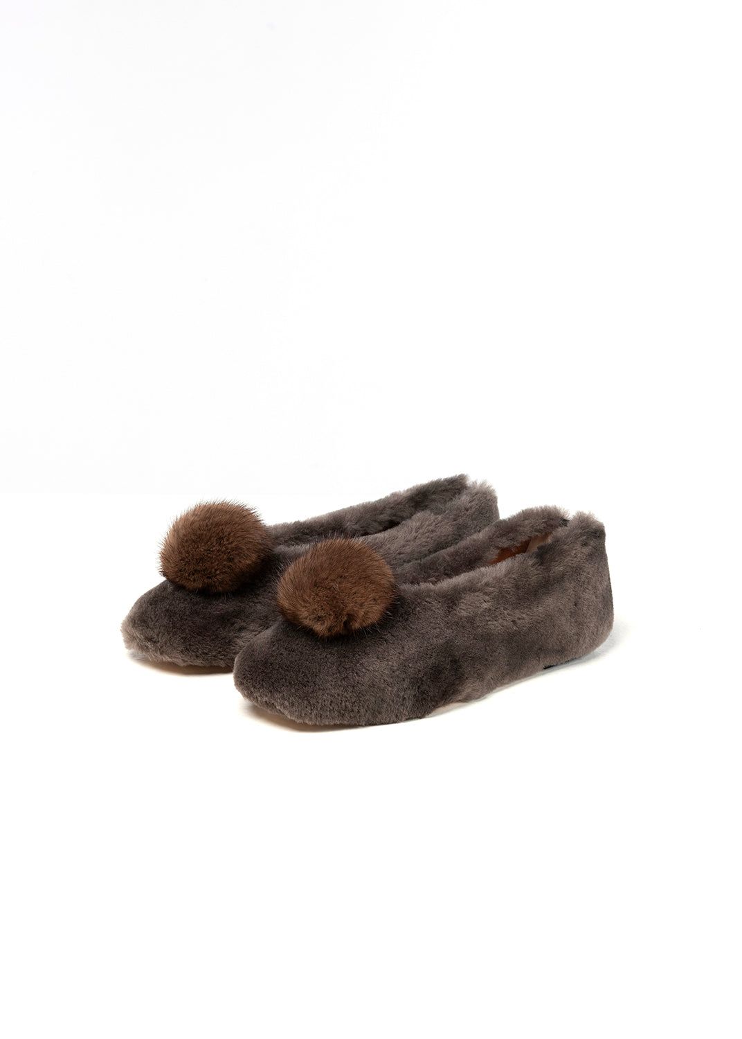 Les Slippers en shearling et vison