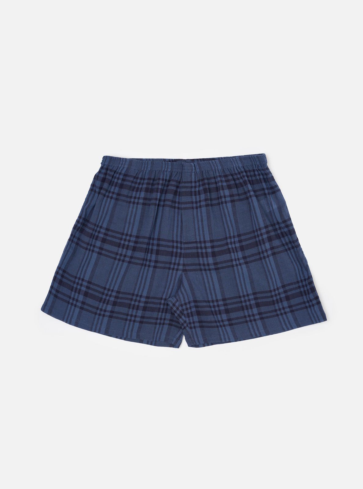 Navy O/D Crepe Check Boxer Short