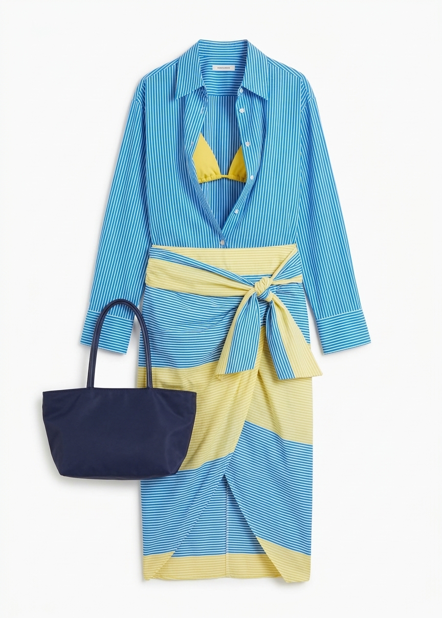 Peri Cotton Shirt - Blue/white Stripe