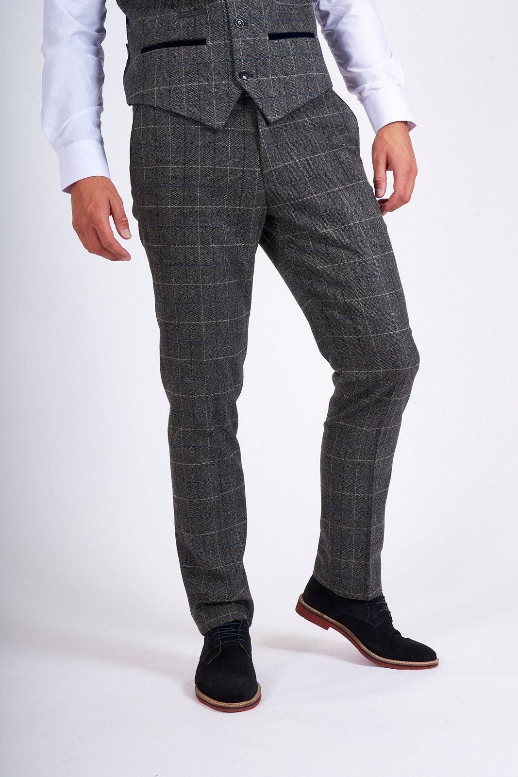 Marc Darcy Scott Grey Tweed Trousers