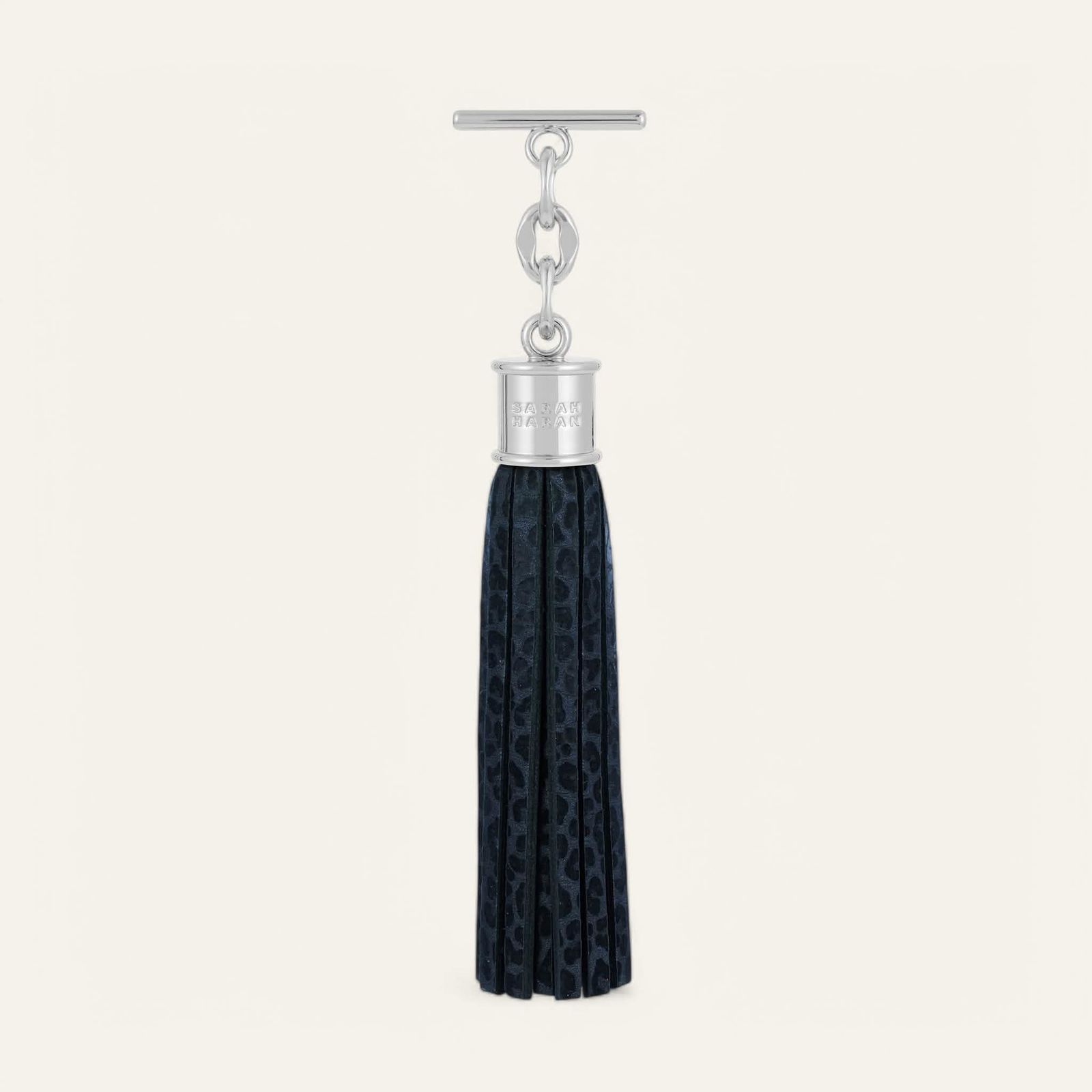 Capsule Tassel Classic | Navy Leopard with Silver hardware