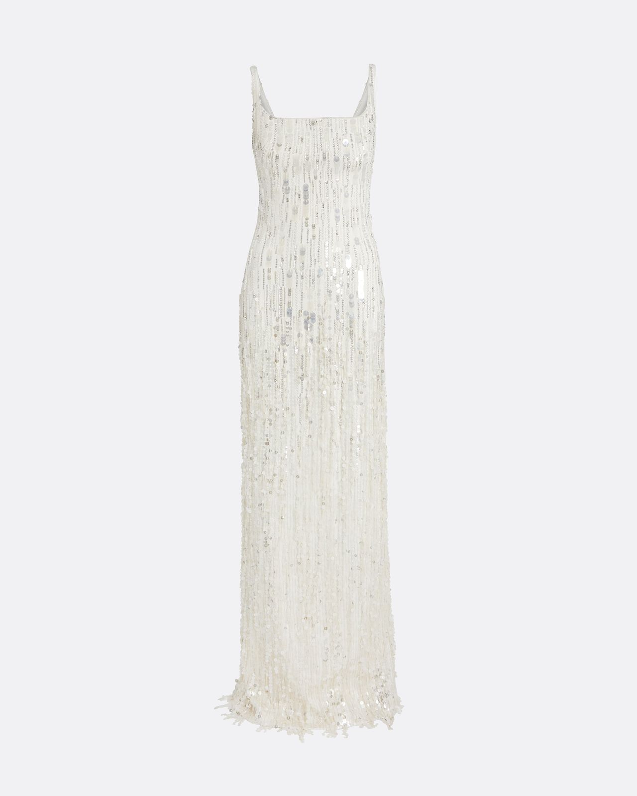Kristena Long Dress In Ivory With Crystal Embellishment