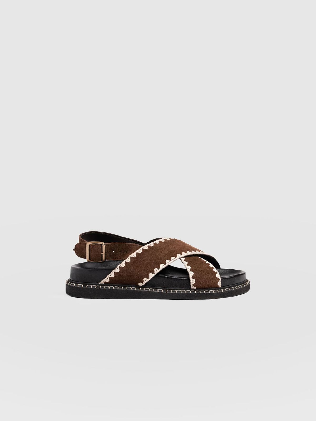 Bonnie Cross Over Sandals - Chocolate Suede