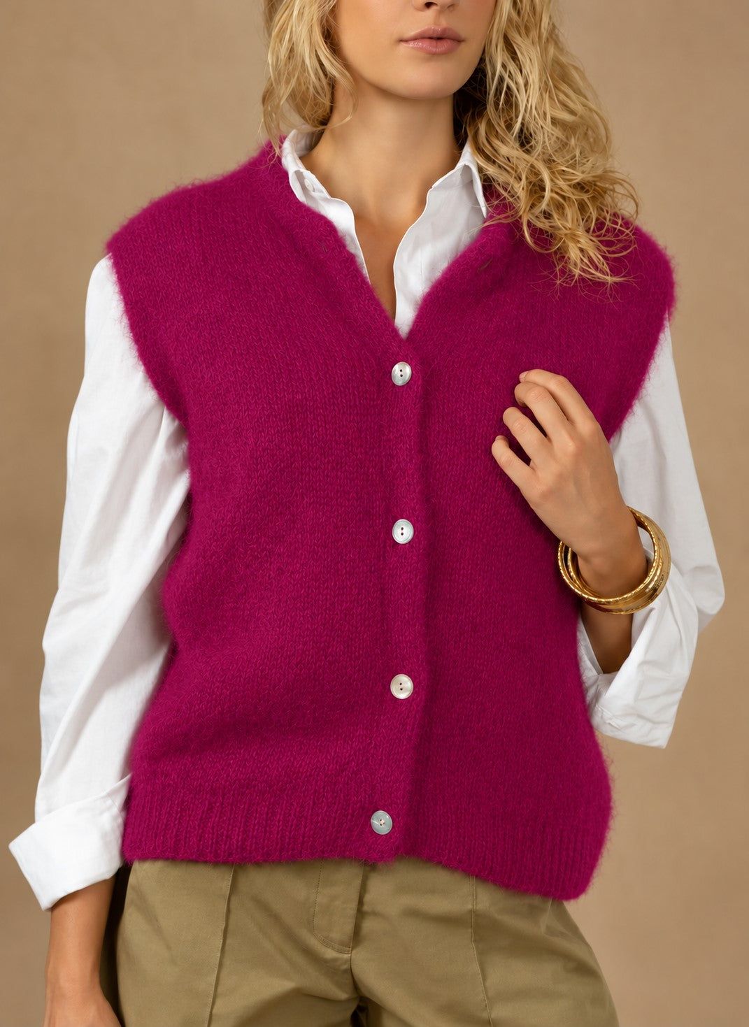 Mohair Vest Pink