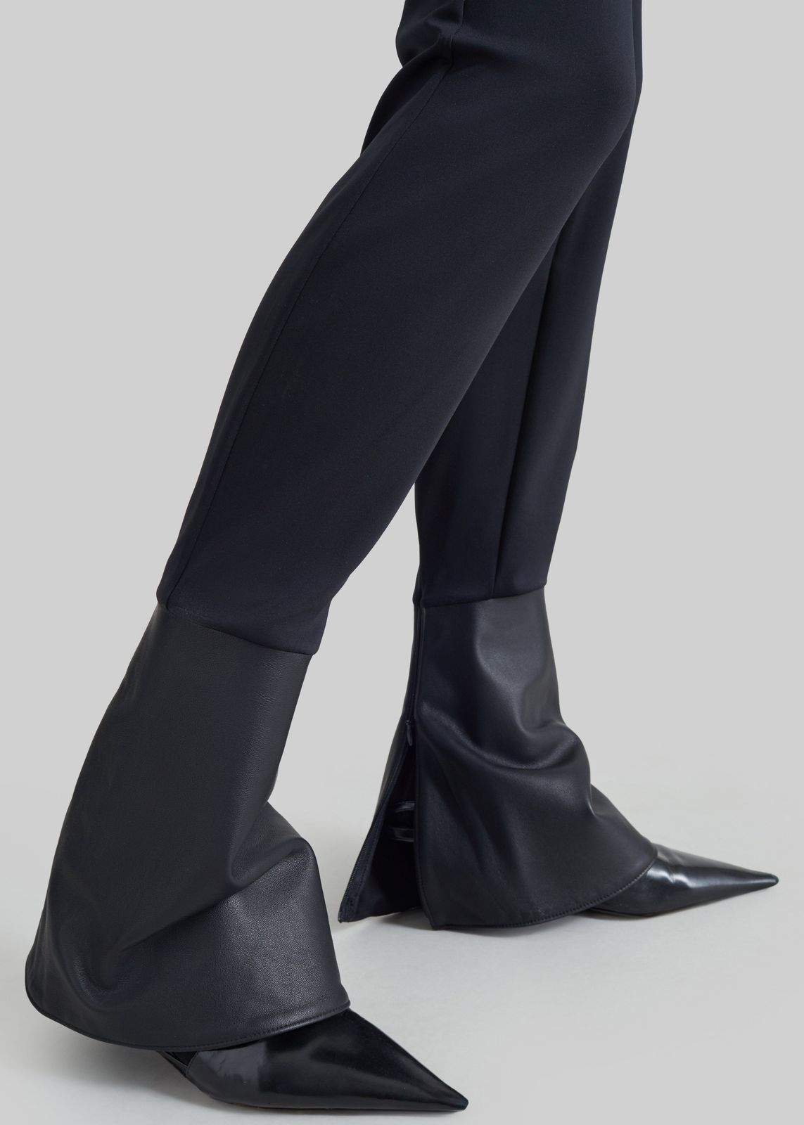 Darkpark Zoe Leather Cuff Leggings - Black