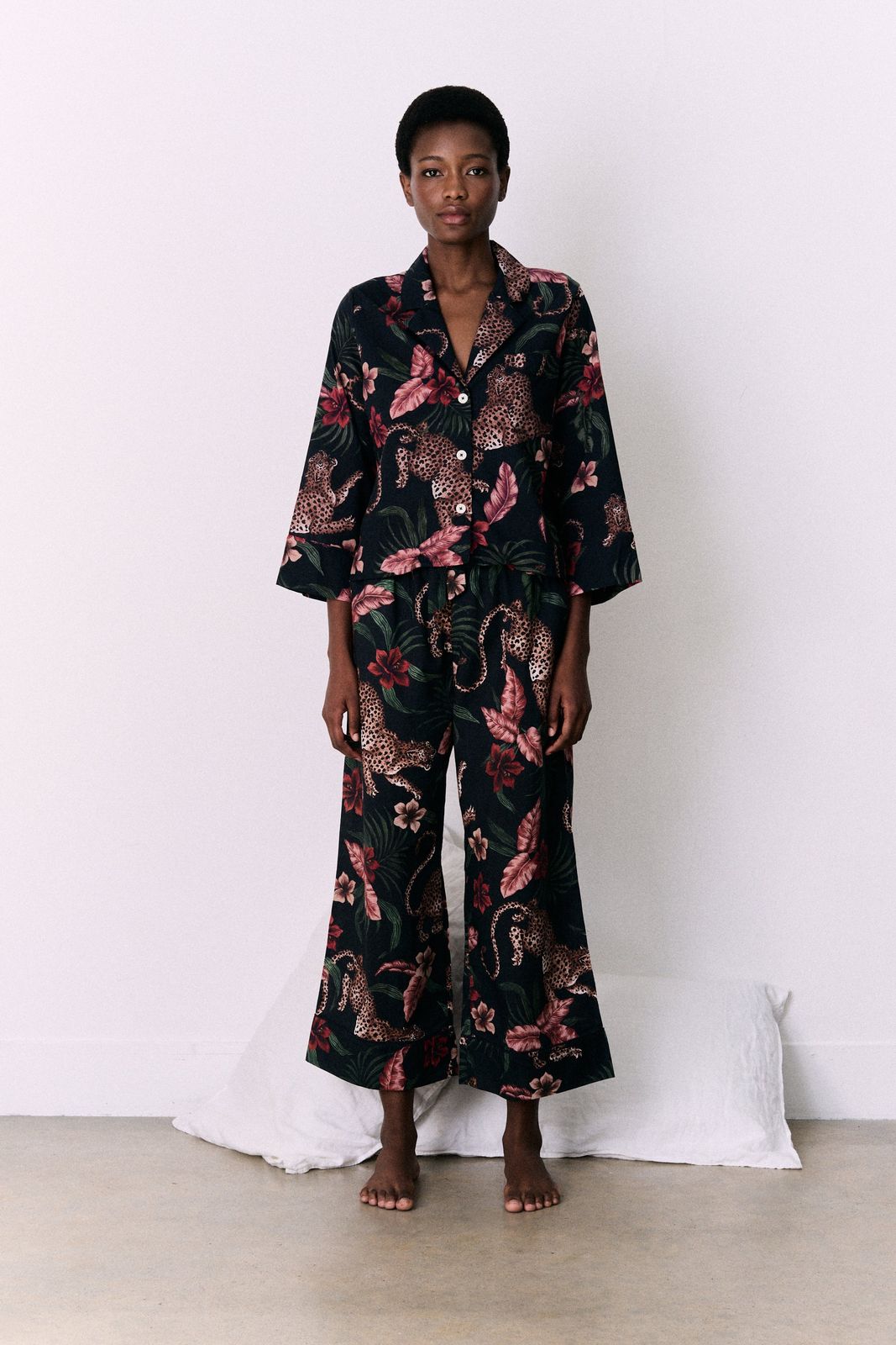 Boxy Shirt and Wide Leg Trouser Set Soleia Leopard Print Multi