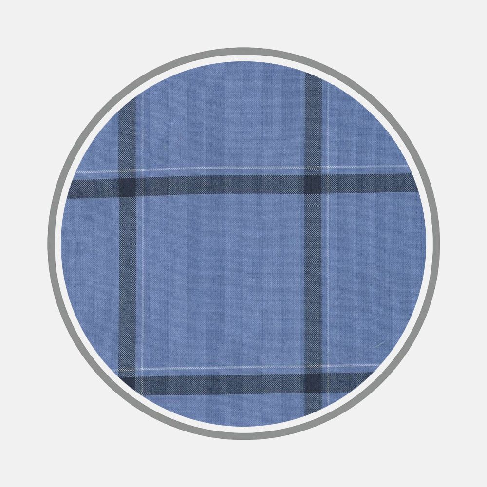 Wide Navy and Blue Check Fabric