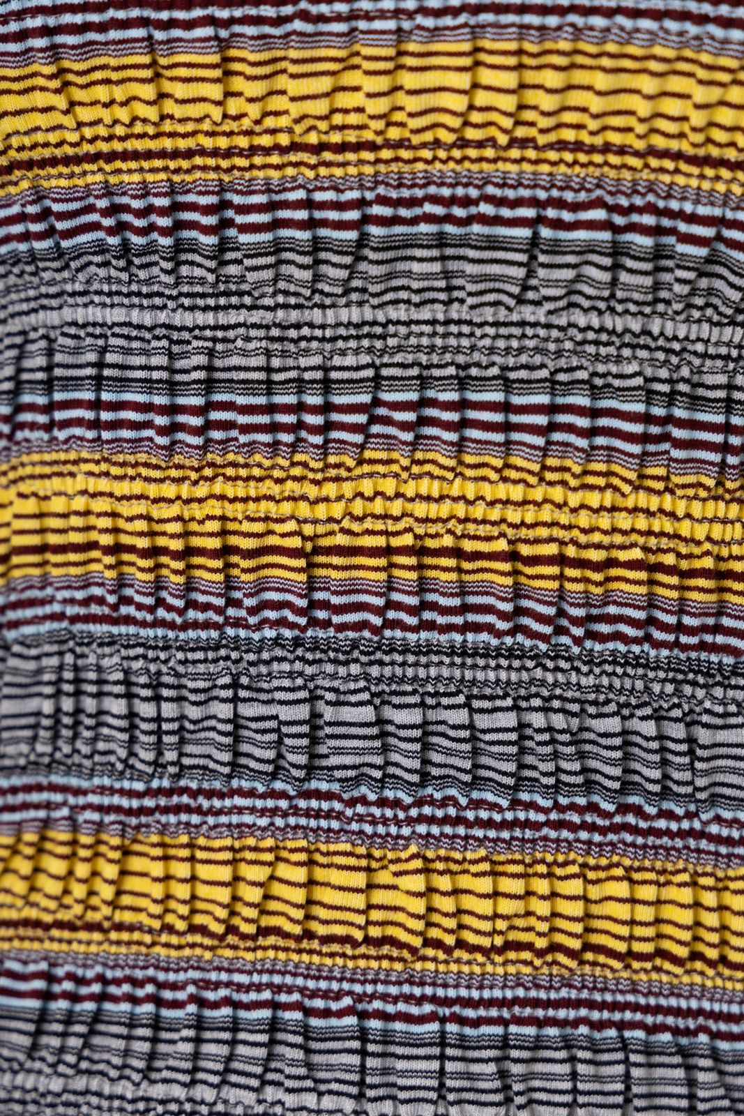 Romy Multi Stripe Smocked Cotton Knitted Top