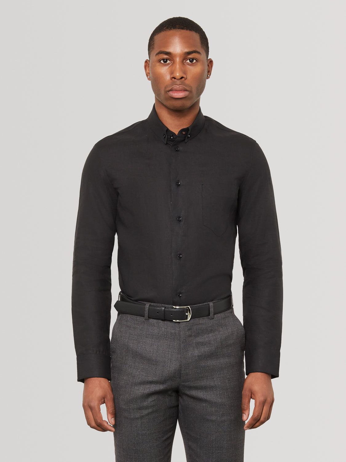 Linen Shirt - Obsidian Black