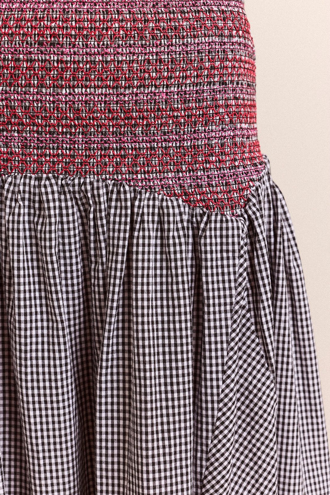 Layla Midi Skirt - Black & White Gingham