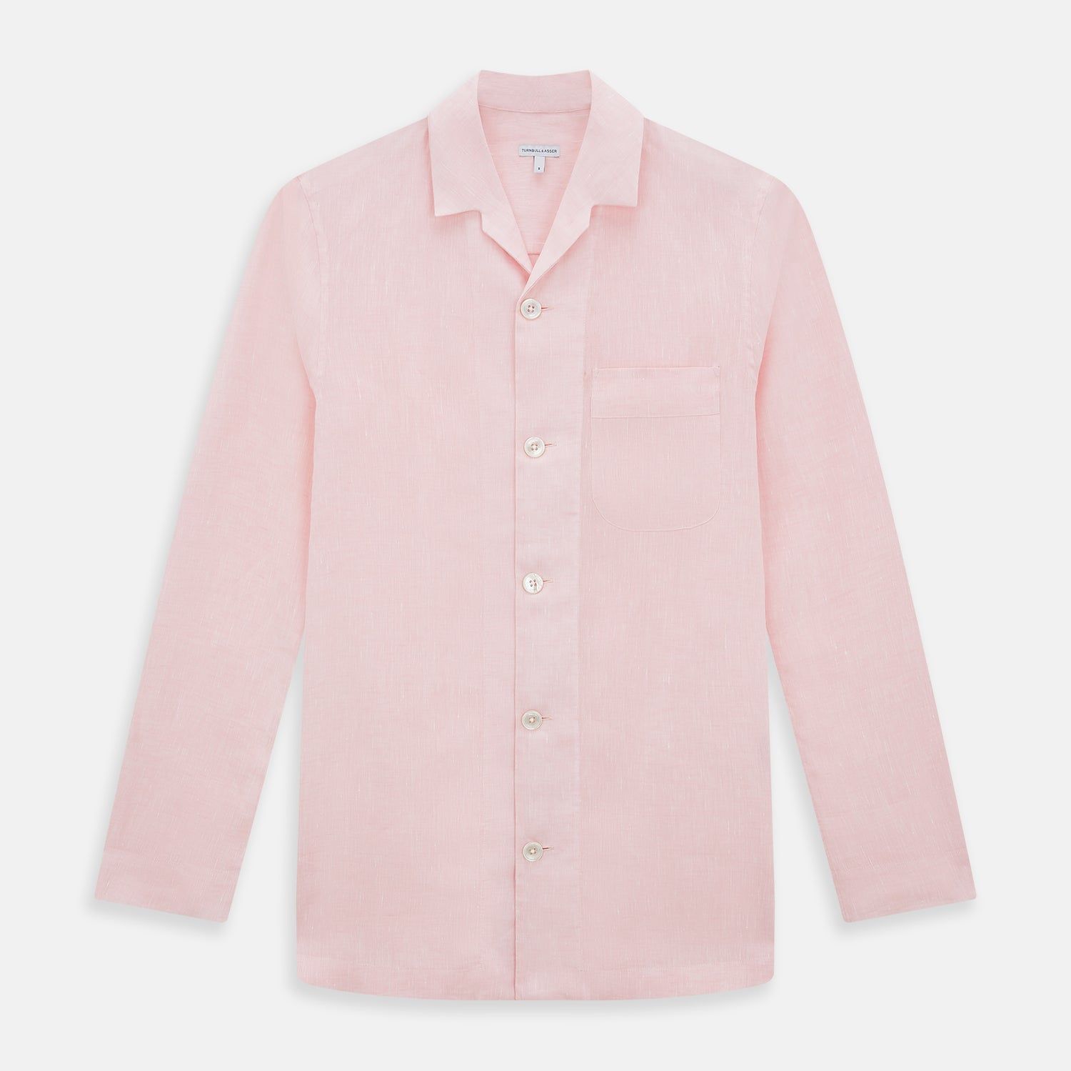 Pale Pink Linen Pyjama Shirt