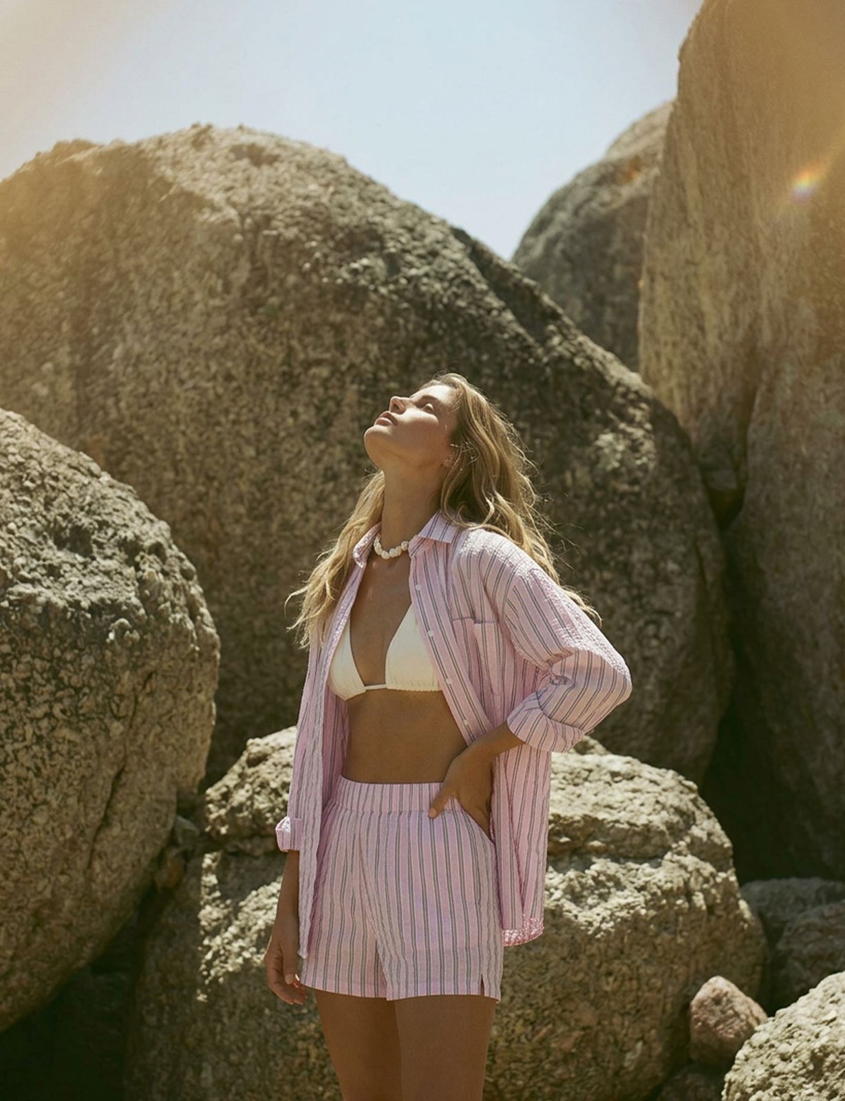 The Weekend: Seersucker, Pale Pink and Mocha Multi Stripe
