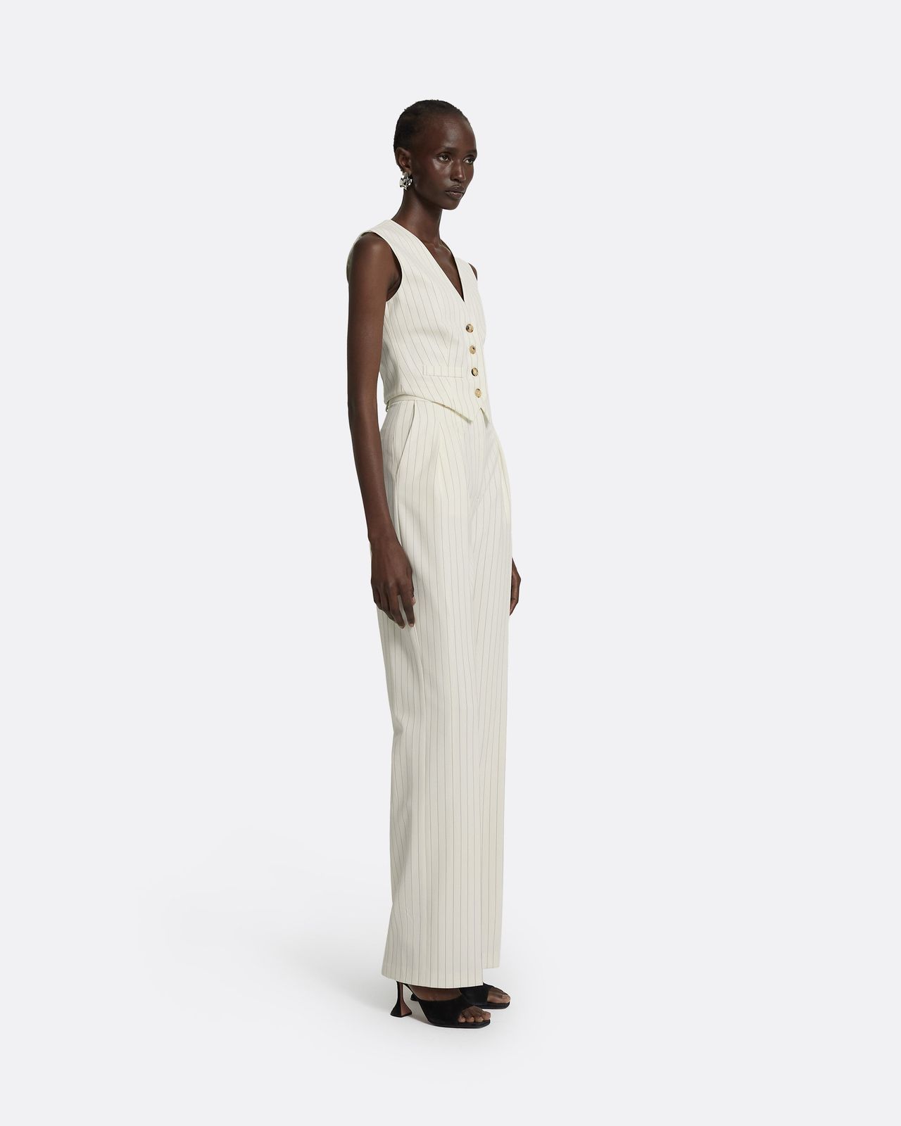 Ferna Ivory Pinstripe Trousers