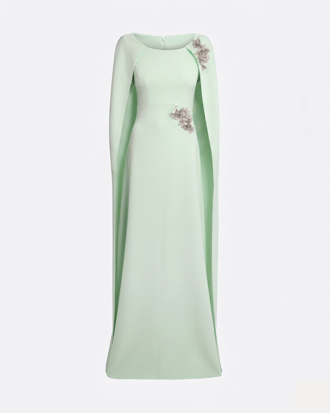 Yuna Long Dress In Sea Glass With Silver