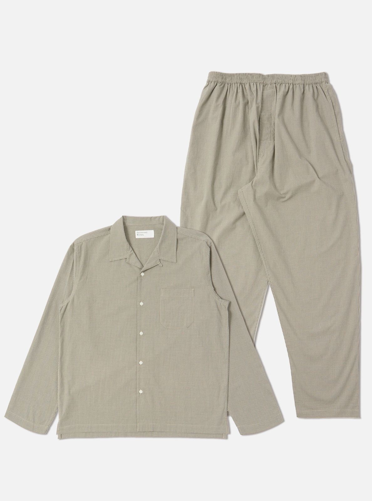 Green Tiny Check Long Pyjama Set
