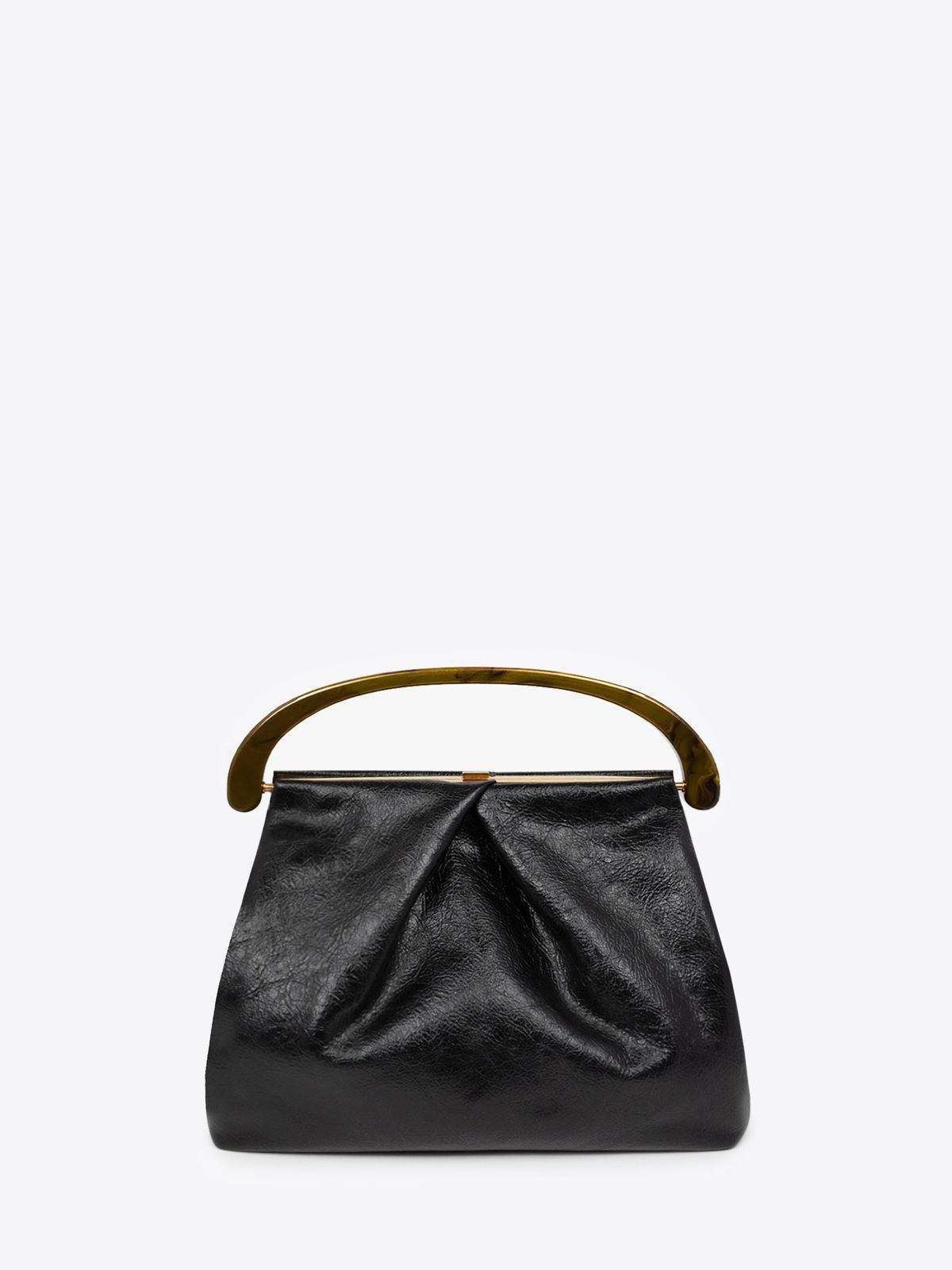 Pleated leather bag