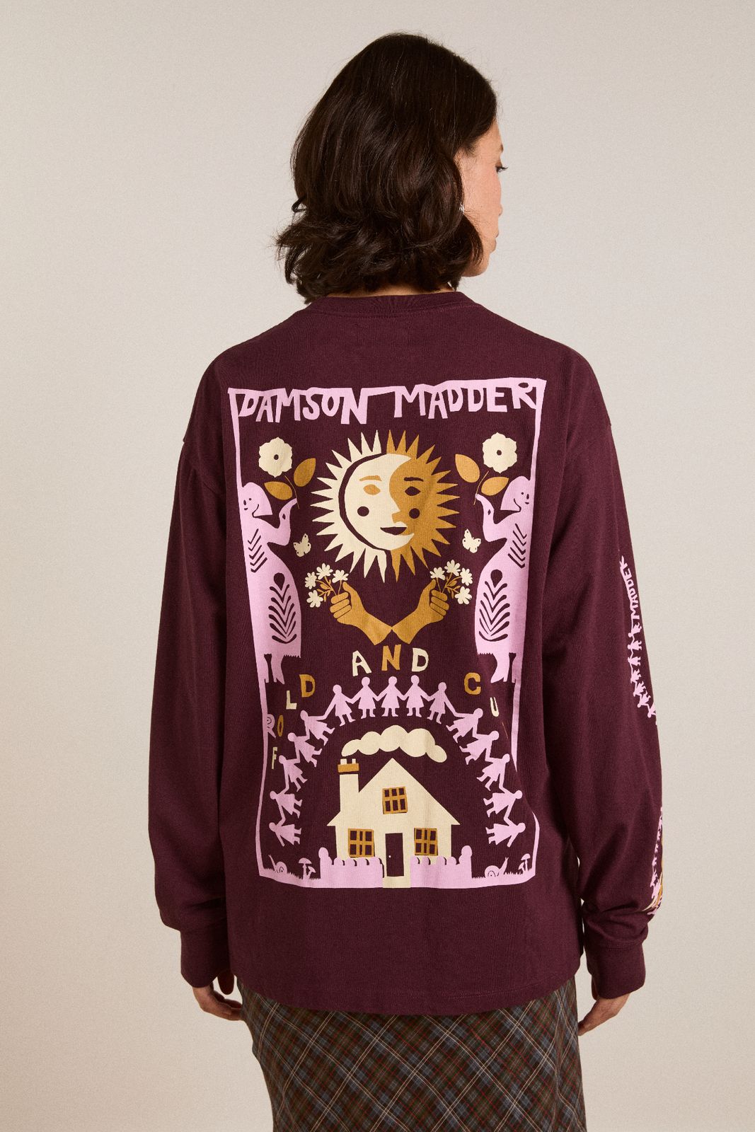 Paper Cut Gals Ls Tee - Fig