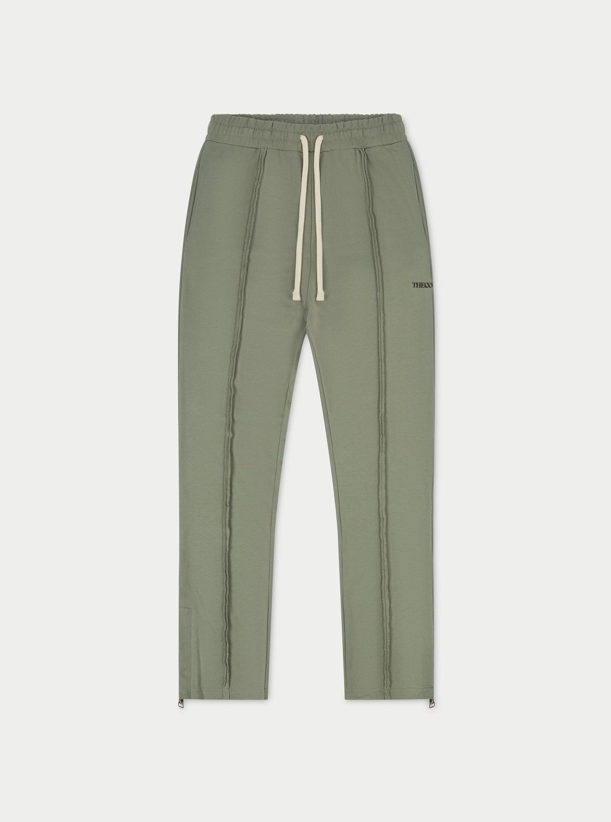 RAW SEAM STRAIGHT LEG JOGGERS - DARK SAGE