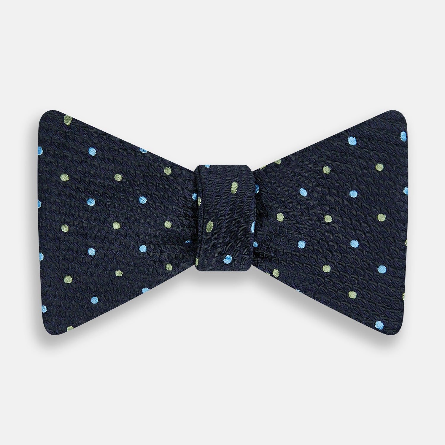 Lime Green and Sky Blue Spot Silk Bow Tie