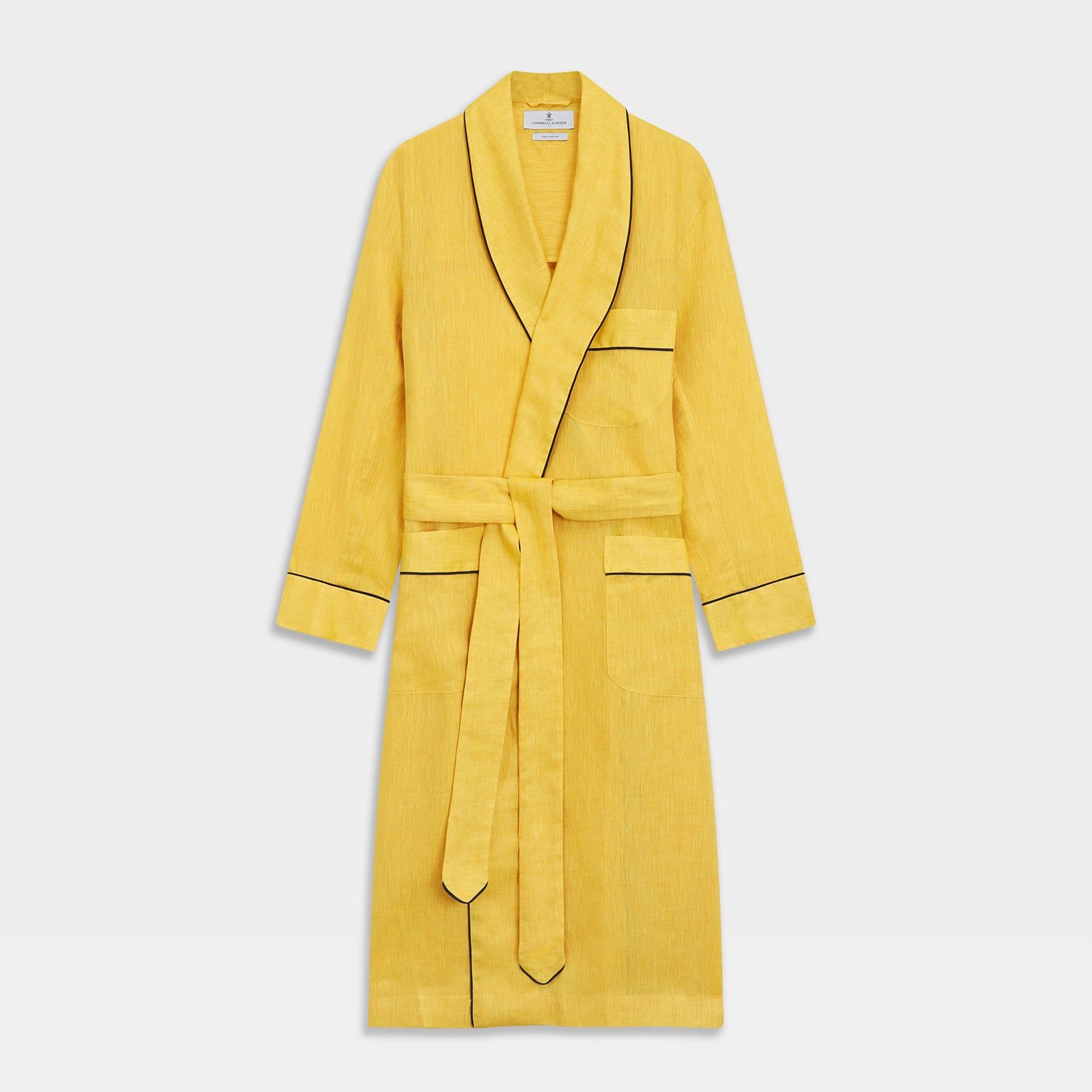Ochre Linen Piped Gown