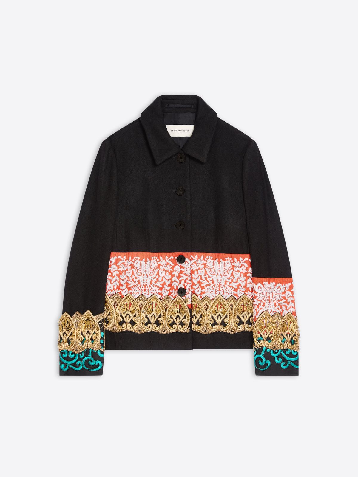 Embroidered wool blazer