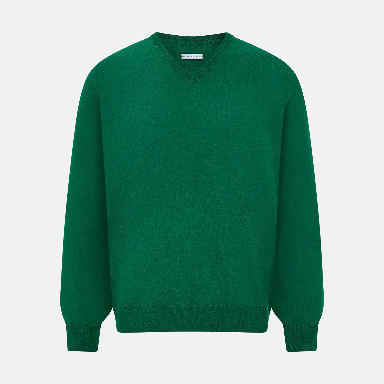 Hunter Green Fine Merino V-Neck Jumper